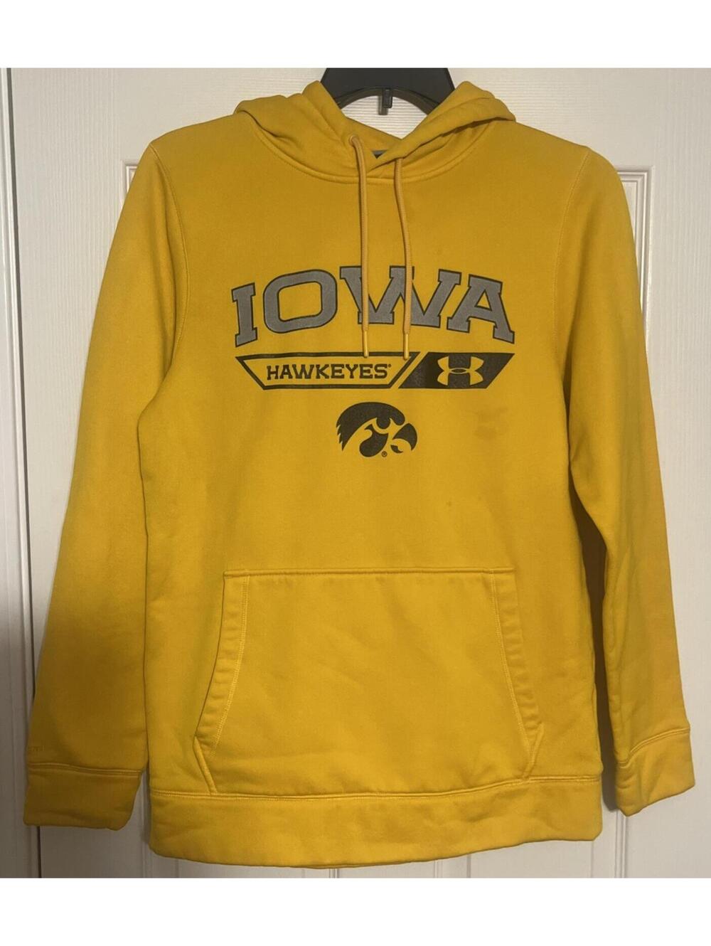 Under Armor Iowa Hawkeyes Hoodie Sweatshirt Pullover Size Small Yellow